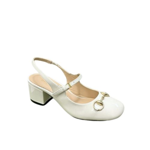 GUCCI WOMEN'S HORSEBIT PUMP WHITE LEATHER