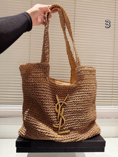 Saint Laurent Panier Small raffia basket bag