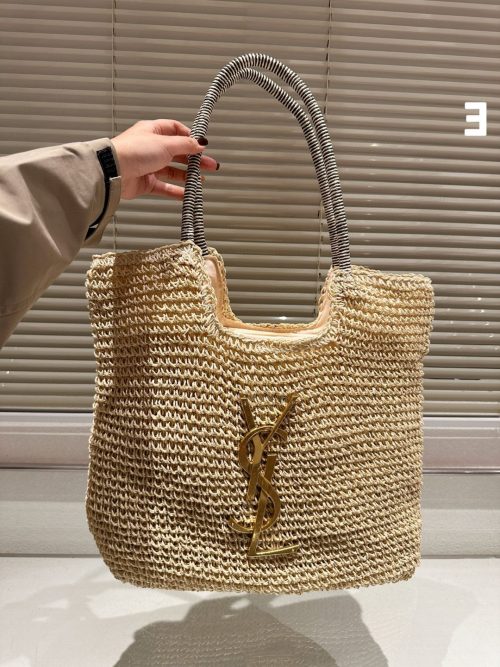 Saint Laurent Panier Small raffia basket bag