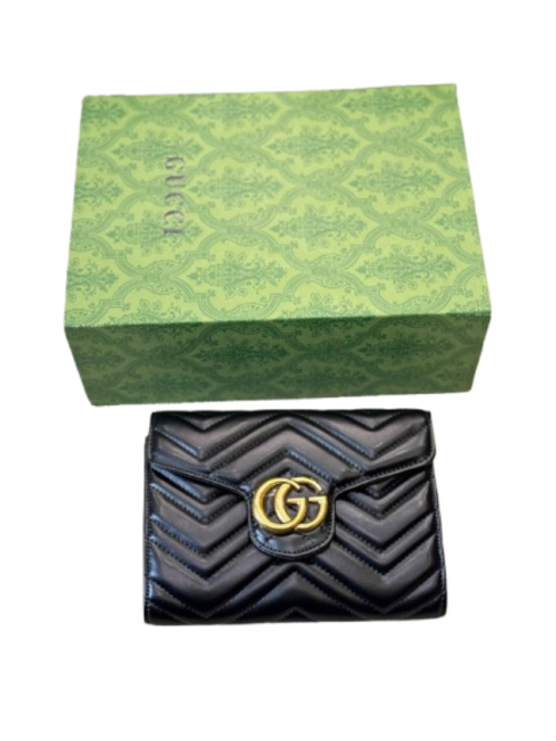Gucci Marmont Wallet On Chain in Black