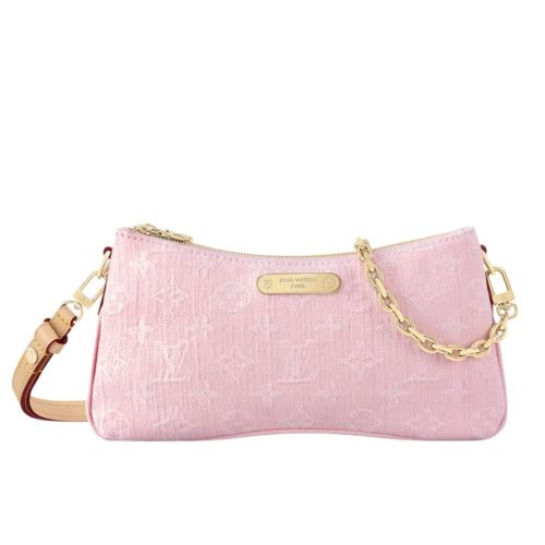 LOUIS VUITTON LIV POCHETTE MONOGRAM DENIM WASHED PINK 24CM M14159