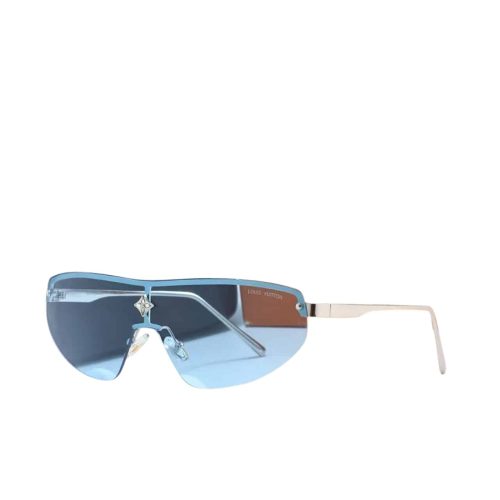 LOUIS VUITTON CYCLONE MASK SUNGLASSES BLUE WITH SILVER