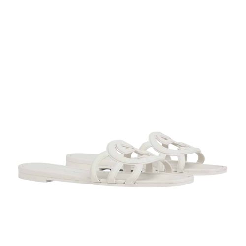 GUCCI WOMEN'S INTERLOCKING G SLIDE SANDAL WHITE 780307 J8700 9022