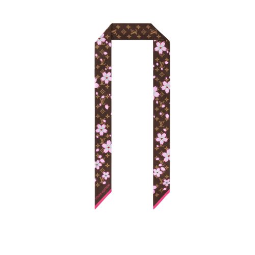 LOUIS VUITTON X TAKASHI MURAKAMI MONOGRAM CHERRY BLOSSOM BANDEAU BB IN TAN 120CM M96084