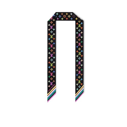 LOUIS VUITTON X TAKASHI MURAKAMI MONOGRAM MULTICOLOR BB BANDEAU IN BLACK 120CM M96086