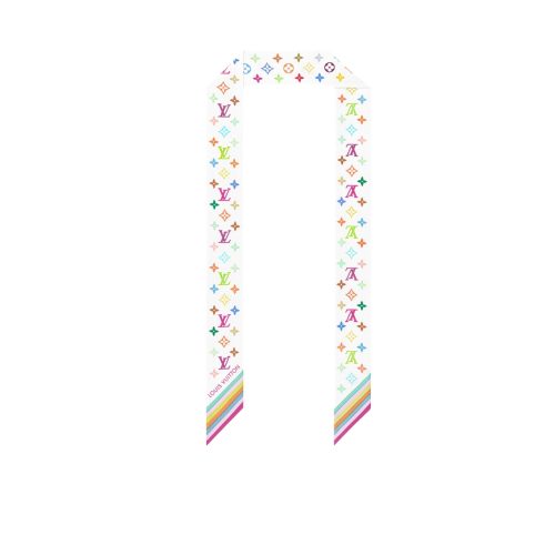 LOUIS VUITTON X TAKASHI MURAKAMI MONOGRAM MULTICOLOR BB BANDEAU IN WHITE 120CM M94963