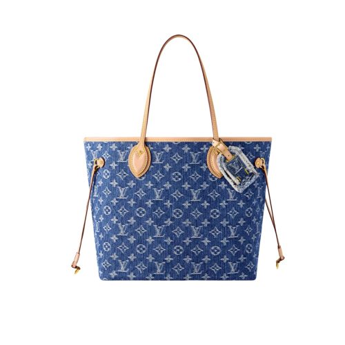 LOUIS VUITTON NEVERFULL MM BAG DENIM BLUE 32CM M13192