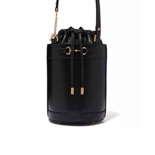 GUCCI HORSEBIT 1955 SMALL BUCKET BAG BLACK 16CM 637115 1DBYG 1000