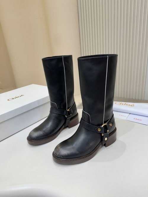 Chloé Leather Biker Boots
