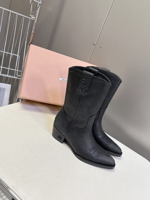 Miu Miu Leather Cowboy Boots