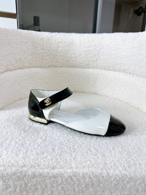 Chanel White Calfskin Flats