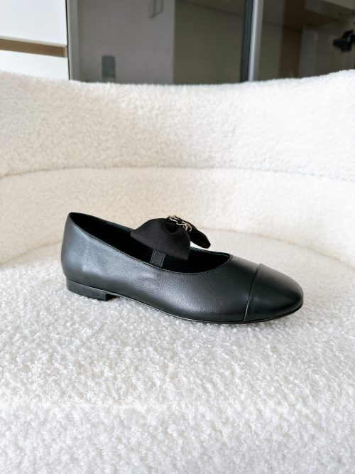 Chanel Black Jennie Ribbon Flats