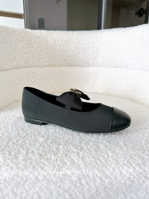 Chanel Black Jennie Ribbon Flats