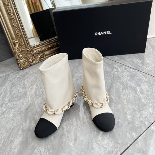 CHANEL CC Coin Charm Leather Short Boots