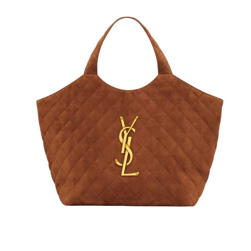 SAINT LAURENT LARGE TOTE BAG IN SUEDE COPPER 36CM