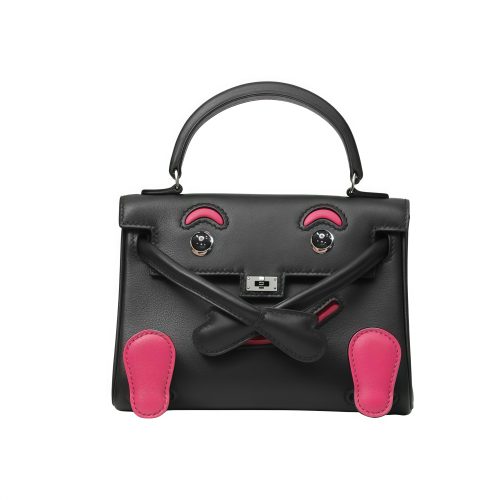 HERMES KELLY DOLL HORSESHOE QUELLE IDOLE BLACK PINK 17CM