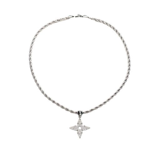 LOUI VUITTON LV ROPE PENDANT NECKLACE SILVER