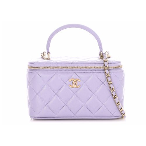 CHANEL MATELASSE VANITY PURPLE GOLD HARDWARE 18CM