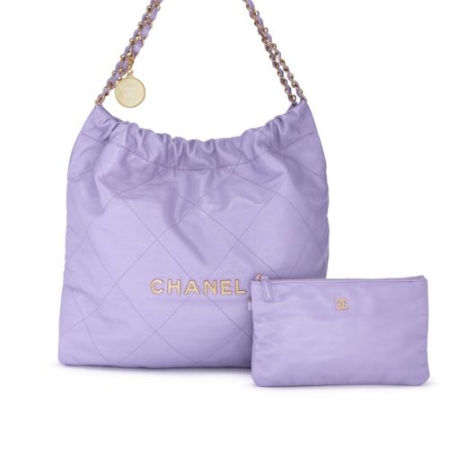 CHANEL 22 MEDIUM HANDBAG PURPLE 35CM