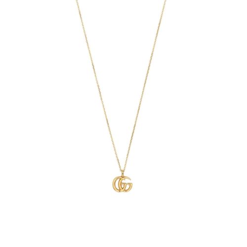 GUCCI GG RUNNING NECKLACE IN YELLOW GOLD WITH DOUBLE G PENDANT 502088 J8500 8000