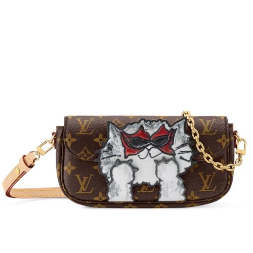 LOUIS VUITTON IVY BAG MONOGRAM PATTERN BROWN 23CM