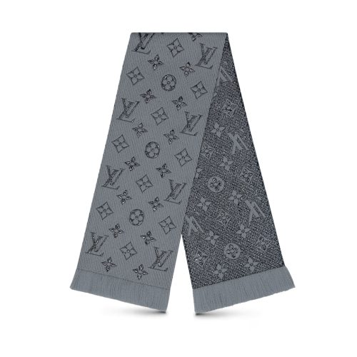 LOUIS VUITTON LOGOMANIA SHINE SCARF GRAY 180CM