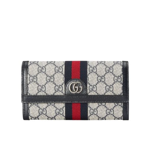 GUCCI OPHIDIA CONTINENTAL WALLET BLACK GG SUPREME