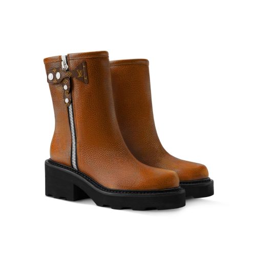 LOUIS VUITTON LV BEAUBOURG ANKLE BOOT BROWN 1AIDEG