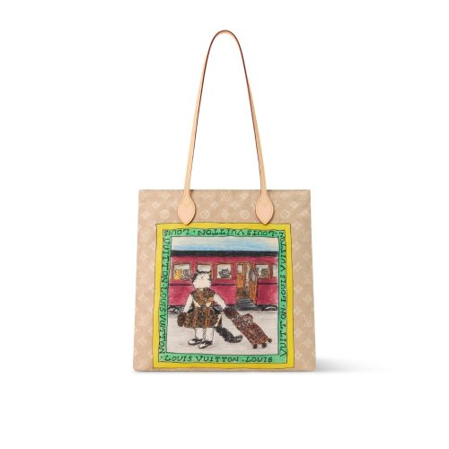 LOUIS VUITTON CARRY IT MEOWGRAM BEIGE 37CM