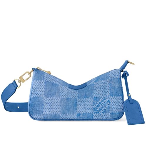 LOUIS VUITTON POCHETTE ACCESSORIES XL DAMIER DENIM BLUE 28CM