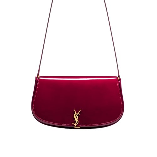 SAINT LAURENT MINI VOLTAIRE IN PATENT LEATHER GLOSS BURGUNDY